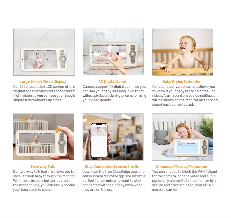 5inch Wifi Baby Monitor
